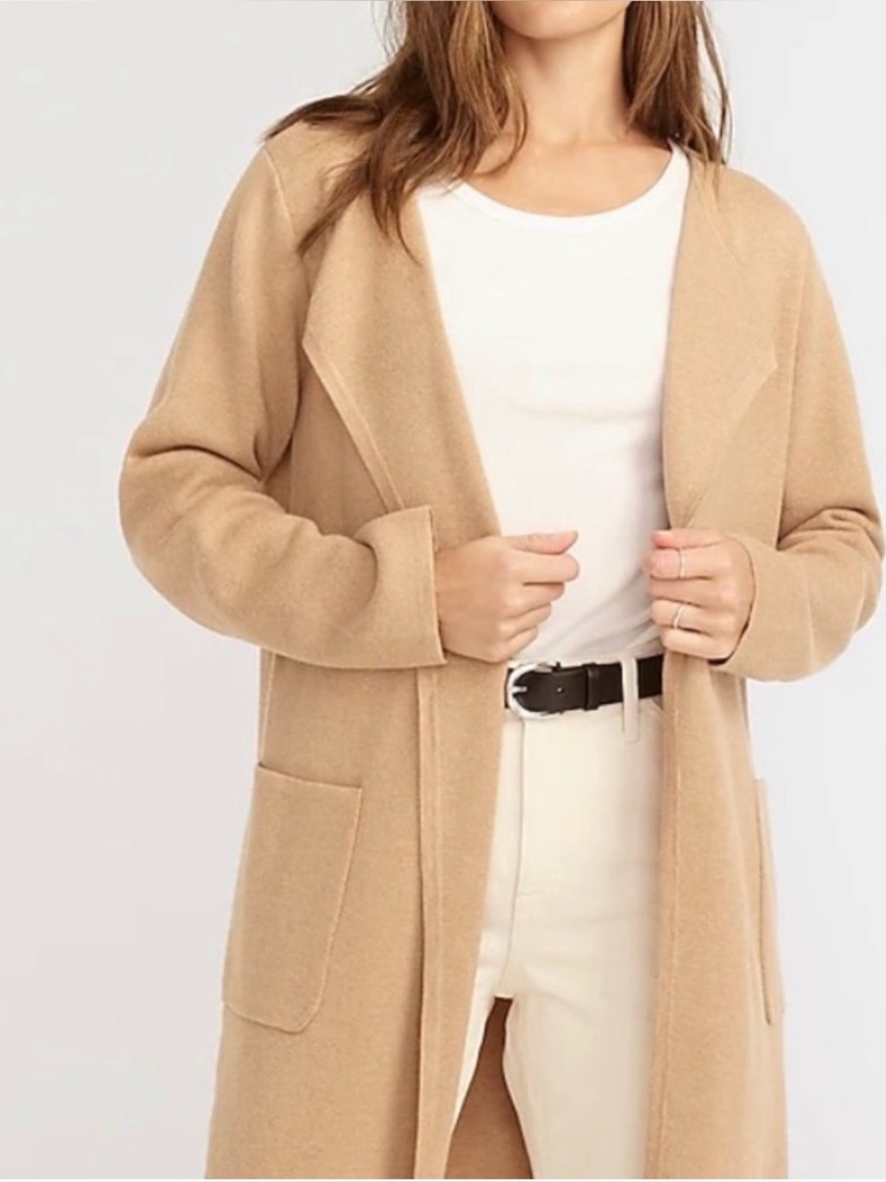 J CREW Juliette Collarless Sweater Blazer Relaxed Fit Merino XS